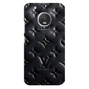 Текстурный Чехол Louis Vuitton для Мото Джи 5с (Черный ЛВ)