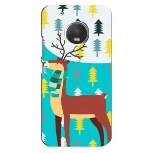 Силиконовый бампер с картинкой животных для Motorola MOTO G5s (Олень с шарфом)