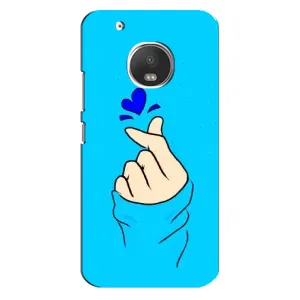 Чехлы (Знак сердечка) на Motorola MOTO G5s (Сердце на синем)