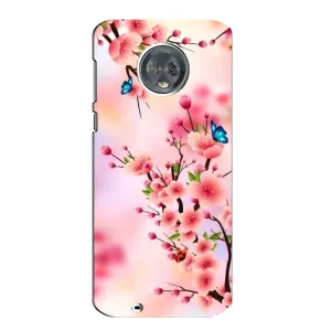 Чехол с принтом САКУРЫ на Motorola MOTO G6 (Бабочки на сакуре)