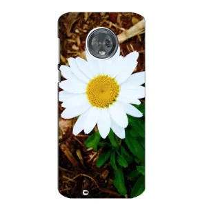 Чехол с ромашками на Motorola MOTO G6 (Белая ромашка)