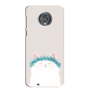 Чехол на тематику: Коты для Motorola MOTO G6 (Белый котик)