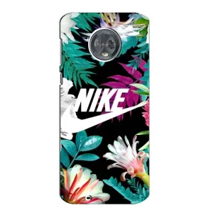 Силиконовый Чехол на Motorola MOTO G6 с картинкой Nike (Цветочный Nike)