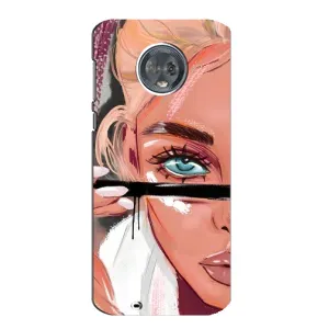 Силиконовый Чехол на Motorola MOTO G6 с картинкой Стильных Девушек (Девушка и ресницы)