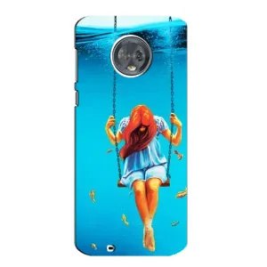 Чехол Стильные девушки на Motorola MOTO G6 (Девушка на качели)