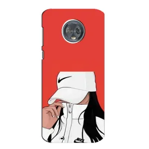 Силиконовый Чехол на Motorola MOTO G6 с картинкой Стильных Девушек (Девушка Nike)