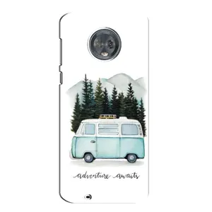 Силиконовый бампер с картинкой машины на Motorola MOTO G6 (Домик на колесах)