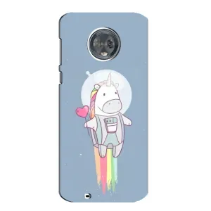 Чехол Unicorn на Motorola MOTO G6 (Единорог космонавт)