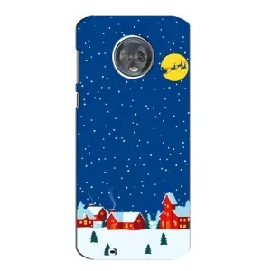 Силіконовий бампер на різдво для Motorola MOTO G6 (Місто в снігу)