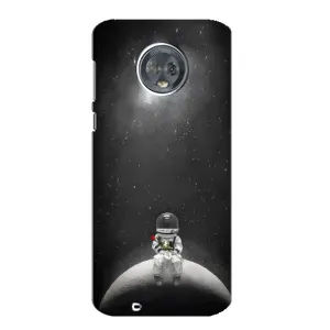 Силиконовый Чехол с принтом "Космонавты" на Motorola MOTO G6 (Космонавт романтик)