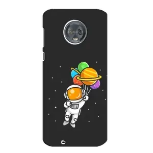 Силиконовый Чехол с принтом "Космонавты" на Motorola MOTO G6 (Космонавт с шариками)