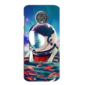 Силиконовый Чехол с принтом "Космонавты" на Motorola MOTO G6 (Космонавт в воде)