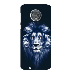 Чехол с картинкой на Motorola MOTO G6 (Лев - синий)