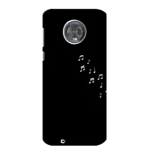 Чехол с картинками на черном фоне для Motorola MOTO G6 (Ноты)