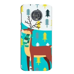 Силиконовый бампер с картинкой животных для Motorola MOTO G6 (Олень с шарфом)