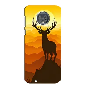 Чехлы с изображением разных животных для Motorola MOTO G6 (Силуэт Оленя)