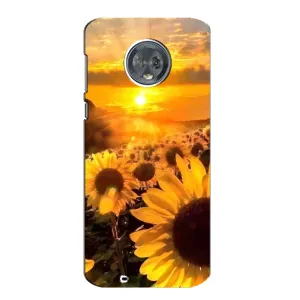 Чехол с Цветами для Motorola MOTO G6 (поле подсолнухов)