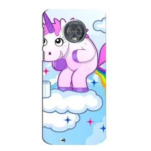 Чехол Unicorn на Motorola MOTO G6 (Радуга единорожка)