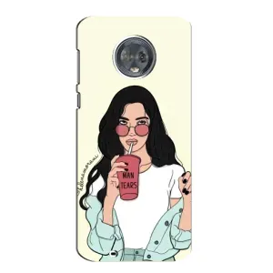 Силиконовый Чехол на Motorola MOTO G6 с картинкой Стильных Девушек (С напитком)