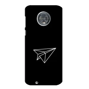 Чехол с картинками на черном фоне для Motorola MOTO G6 (Самолетик)