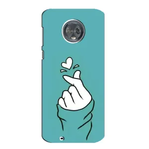 Чехлы (Знак сердечка) на Motorola MOTO G6 (Сердечко на бирюзовом)