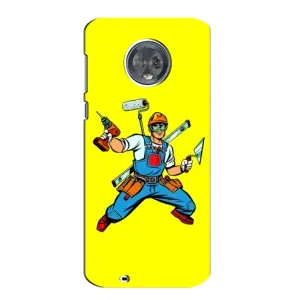 Силиконовый бампер (Работники) на Motorola MOTO G6 (Строитель)