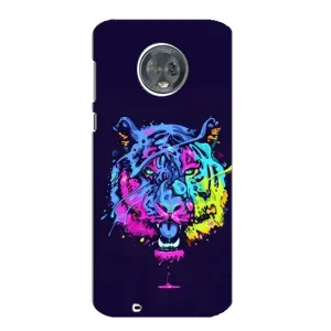 Силиконовый бампер с картинкой животных для Motorola MOTO G6 (Тигр-Арт)