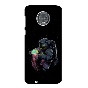 Силиконовый Чехол с принтом "Космонавты" на Motorola MOTO G6 (В руках земля)
