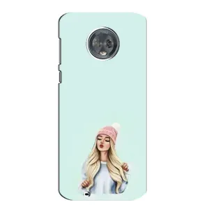 Силиконовый Чехол на Motorola MOTO G6 с картинкой Стильных Девушек (В шапке)