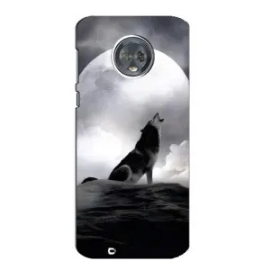 Чехол с Волком на Motorola MOTO G6 (Волк и луна)