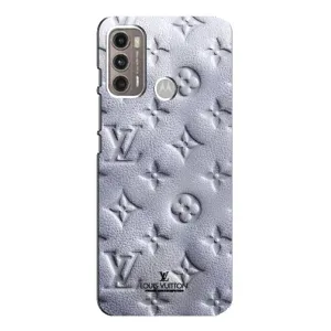 Текстурный Чехол Louis Vuitton для Моторола Мото джи 60 (Белый ЛВ)