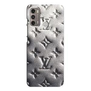 Текстурный Чехол Louis Vuitton для Моторола Мото джи 60 (Бежевый ЛВ)