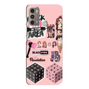 Чохли з картинкою для Motorola MOTO G60 (BLACK PINK колаж)