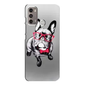 Чохол (ТПУ) Милі песики для Motorola MOTO G60 (Бульдог в окулярах)