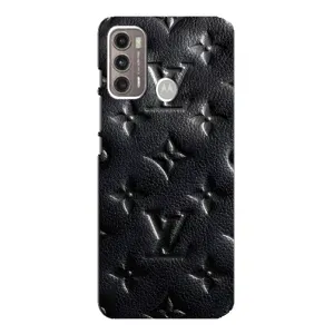 Текстурный Чехол Louis Vuitton для Моторола Мото джи 60 (Черный ЛВ)