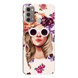 Чехол с картинкой Модные Девчонки Motorola MOTO G60 (Девушка в очках)