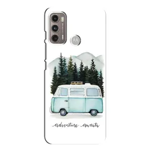 Силиконовый бампер с картинкой машины на Motorola MOTO G60 (Домик на колесах)