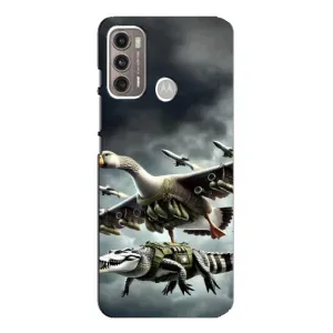 Чехол с мемами тралалело тралала для Motorola MOTO G60 (Гусини и крокодило)