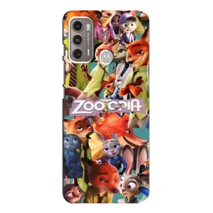 Силиконовый чехол с принтом Зоотрополіс для Motorola MOTO G60 (Коллаж героев)