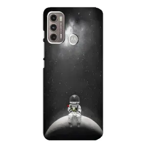 Силиконовый Чехол с принтом "Космонавты" на Motorola MOTO G60 (Космонавт романтик)