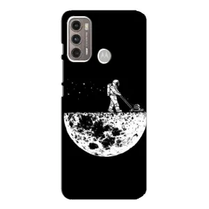 Силиконовый Чехол с принтом "Космонавты" на Motorola MOTO G60 (Космонавт)