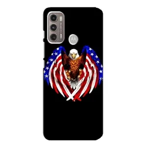 Чехол Флаг USA для Motorola MOTO G60 (Крылья США)