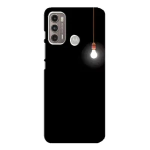 Чехол с картинками на черном фоне для Motorola MOTO G60 (Лампочка)