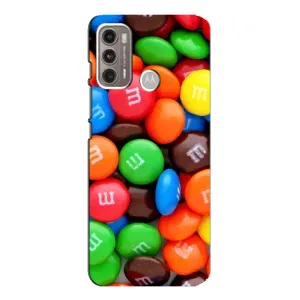 Чехол с изображением вкусной еды для Motorola MOTO G60 (Разноцветные M&M'S)