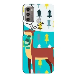 Силіконовий бампер з картинкою звірів для Motorola MOTO G60 (Олень із шарфом)