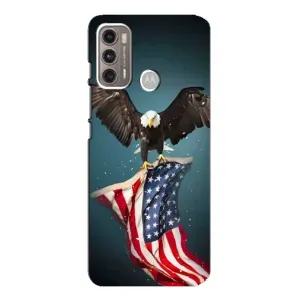 Чехол Флаг USA для Motorola MOTO G60 (Орел и флаг)