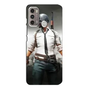 Силиконовый чехол с картинкой "Герой Pubg" на Motorola MOTO G60 (Пабг)