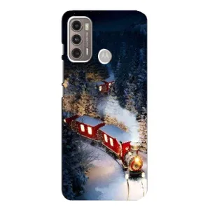 Силиконовый бампер на рождество для Motorola MOTO G60 (Поезд)