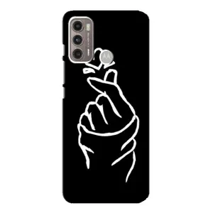 Чехлы (Знак сердечка) на Motorola MOTO G60 (Сердце на черном)