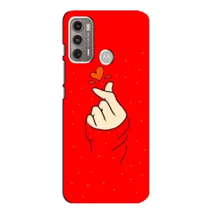 Чехлы (Знак сердечка) на Motorola MOTO G60 (Сердце на красном)